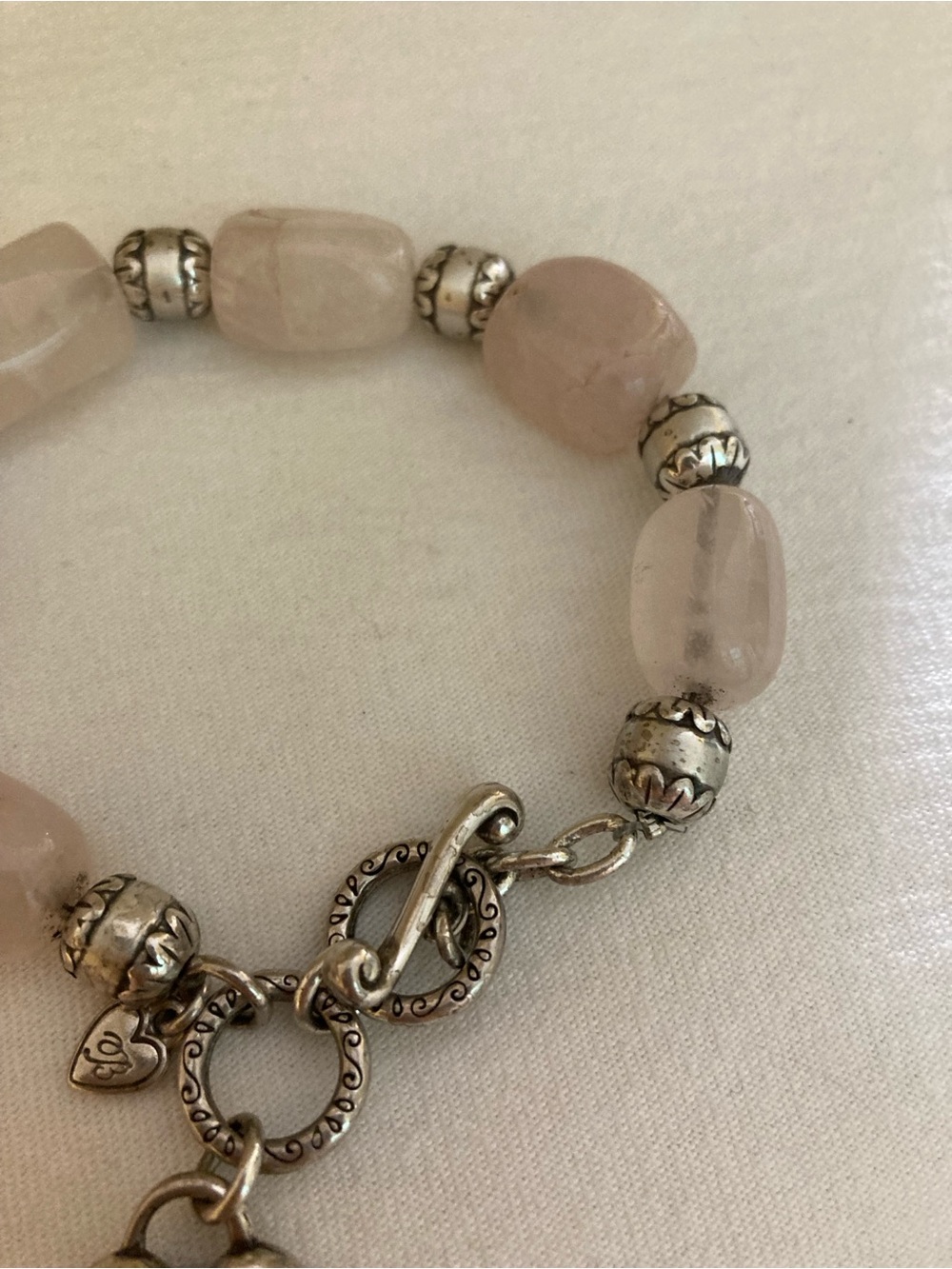 Brighton Rose Quartz Bracelet with Heart Charm - Picture 8 of 9